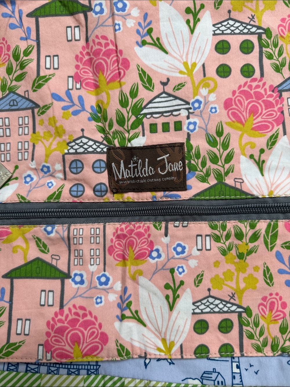 Matilda Jane Pink Floral & Green Stripe Shoulder Bag - Picture 3 of 17